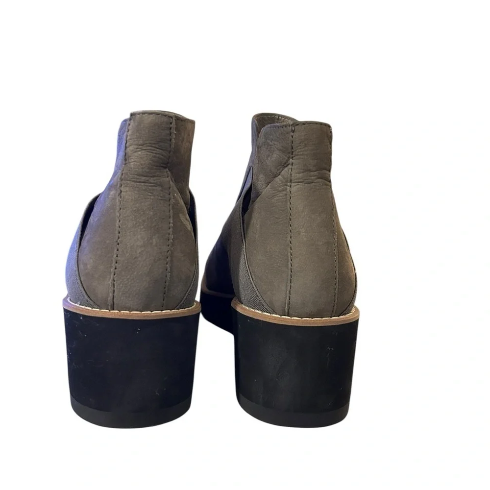 Eileen Fisher Women’s Graphite Tumble Nubuck Wedge Booties NWOT